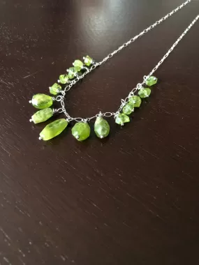 19” Peridot Nugget Cluster Necklace