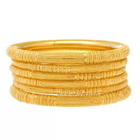 22K Yellow Gold Bangle Set of 6 (113.1gm)