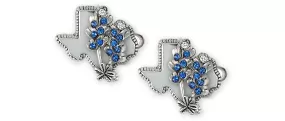 Bluebonnet Jewelry Sterling Silver Handmade Bluebonnet Flower Cufflinks  BBD2XTX-CL