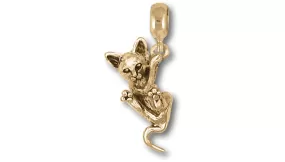 Cat Jewelry 14k Gold Handmade Cat Charm Slide This Charm Will Fit A Pandora? Slide Bracelet CT51-PNSG