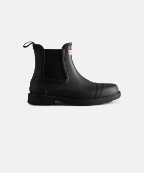 Hunter Womens Commando Chelsea Black Boots