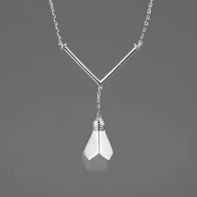 LFJF0058 Light Bulb Pendant Necklace Charm Jewelry - 925 Sterling Silver