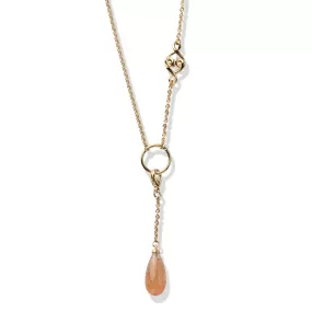 Solid Gold Golden Rutilated Quartz Pendant Necklace